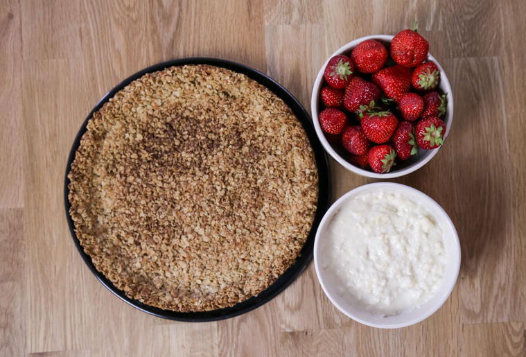 Zutaten gesunder Erdbeerkuchen